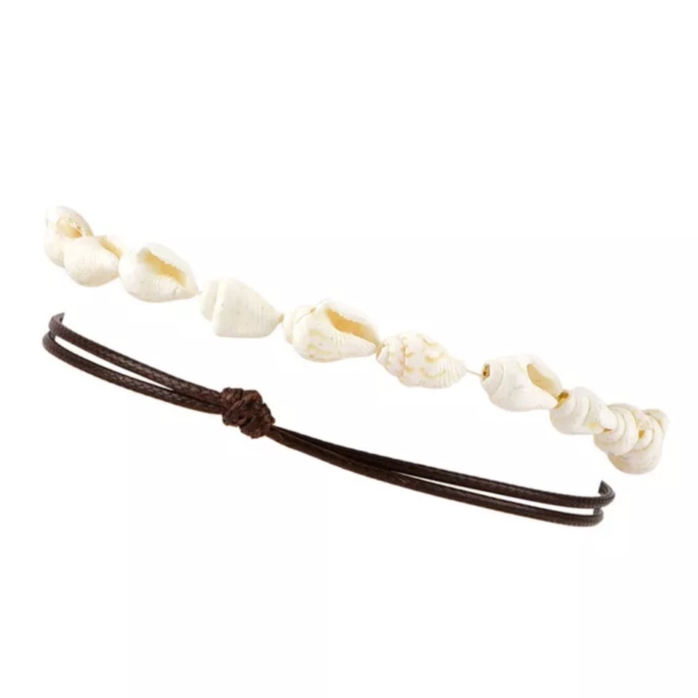 ✔️Last 1! Shell Brown Leather Wrap Ankle Bracelets - Picture 3 of 8
